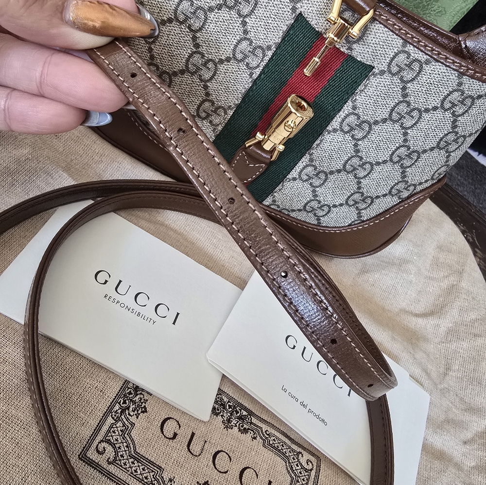 Authentic Gucci Jackie 1961 Mini Bag 2way, Handbag Or Crossbody Bag - Picture 7 of 16